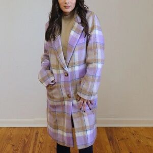 Skies Are Blue Plaid Top Coat